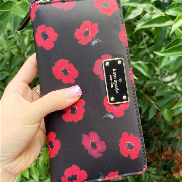 Kate Spade neda zip around wallet poppy floral - Picture 3 of 8